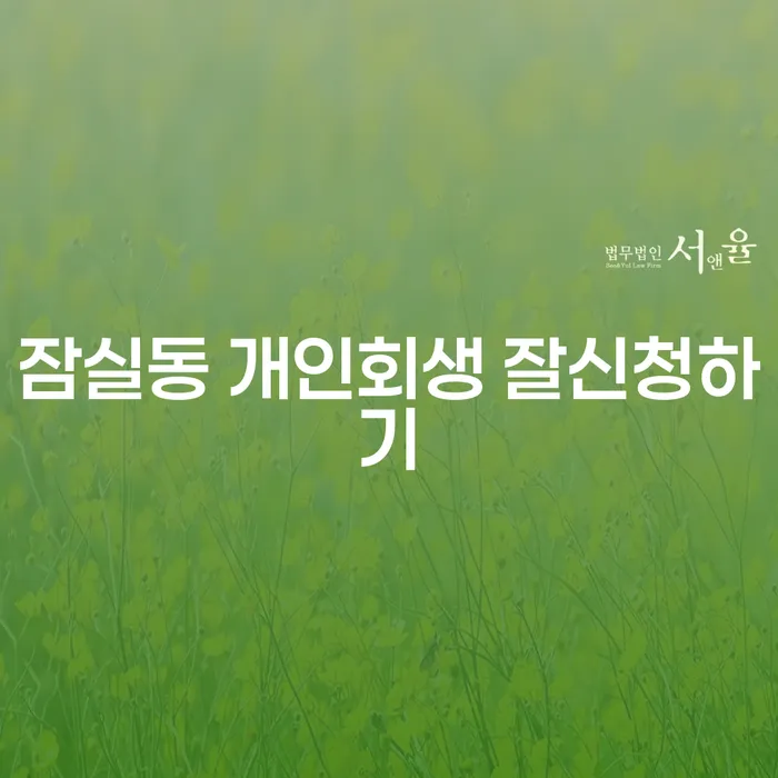 잠실동 개인회생 잘신청하기