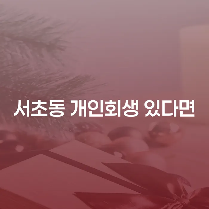 서초동 개인회생 있다면