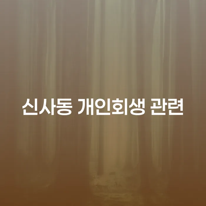 신사동 개인회생 관련