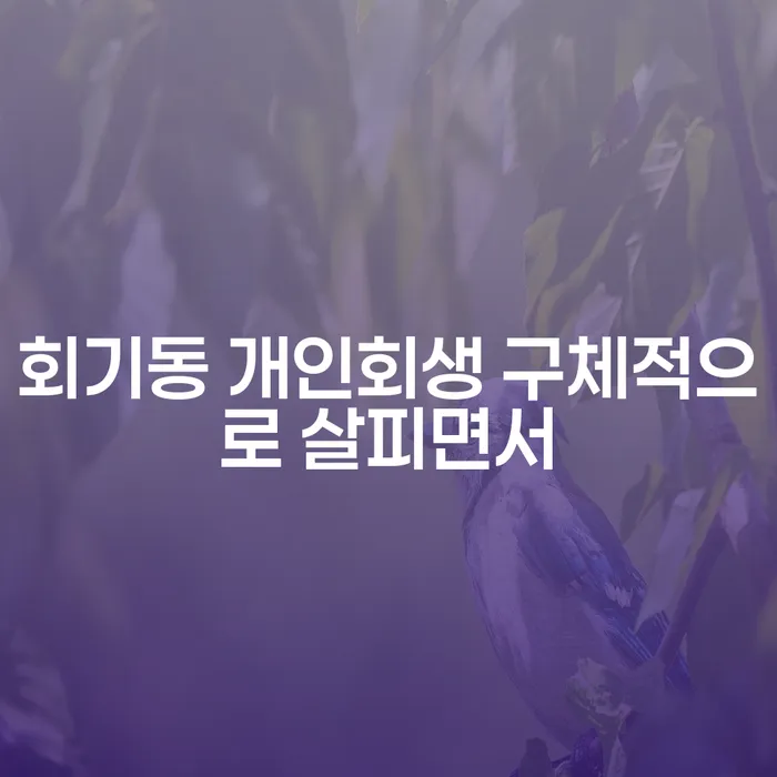 회기동 개인회생 구체적으로 살피면서
