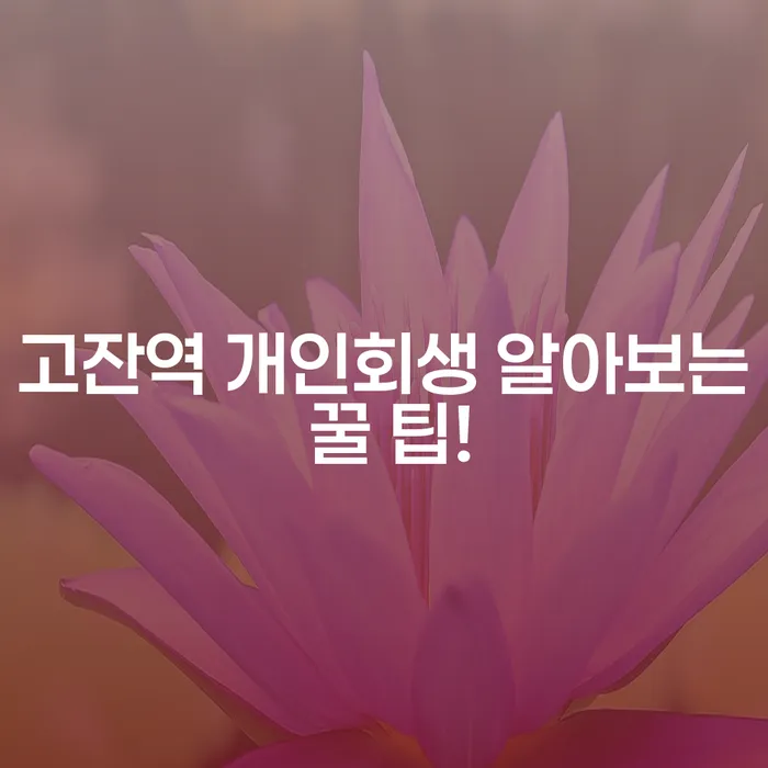 고잔역 개인회생 알아보는 꿀 팁!