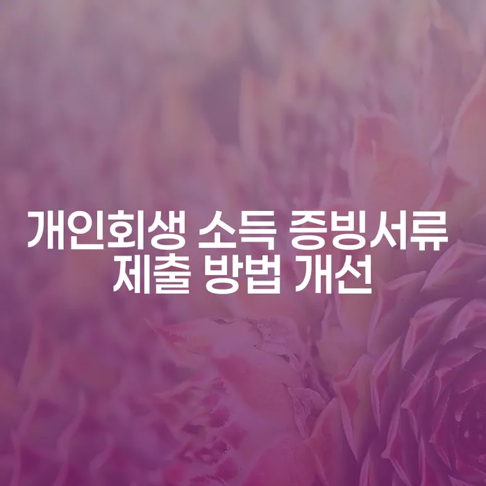 개인회생 소득 증빙서류 제출 방법 개선이 필요한 이유는?