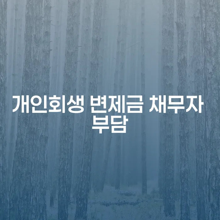 개인회생 변제금 채무자 부담이란 무엇인가요?