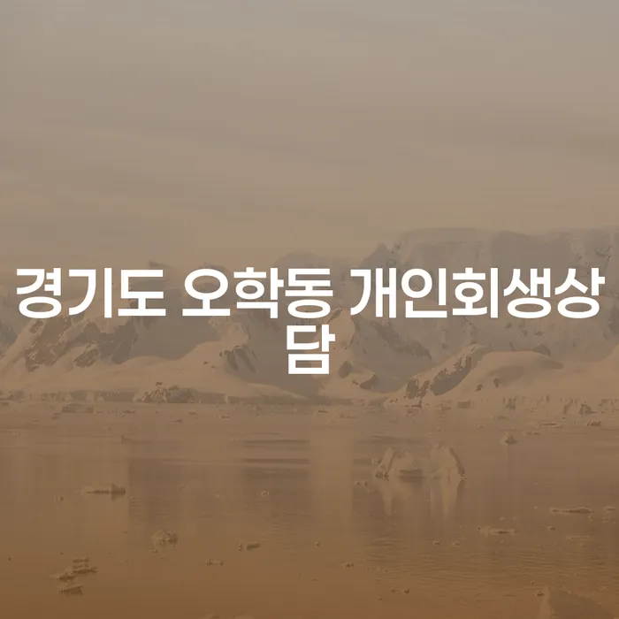 경기도 오학동에서 개인회생상담을 통해 부채 문제를 해결할 수 있을까요?