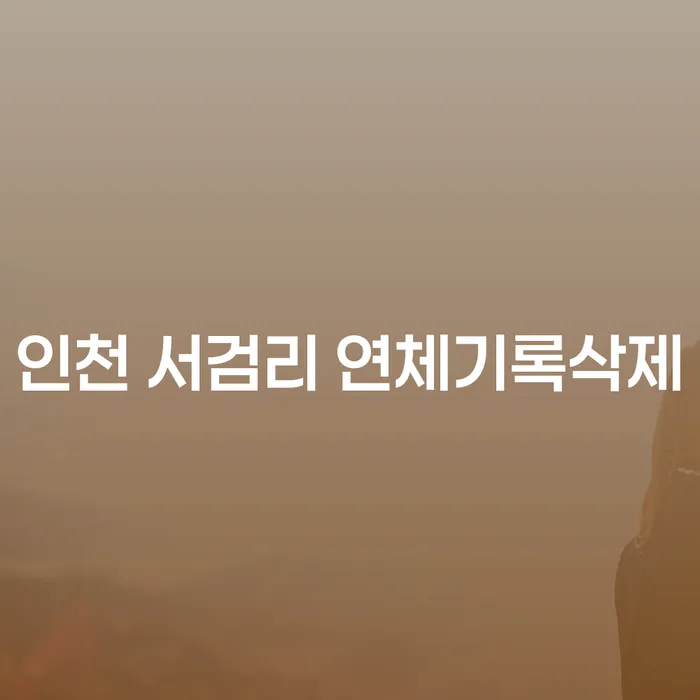 인천 서검리에서 연체기록을 삭제하고 개인채무통합을 통해 재정의 안정을 찾는 방법은?