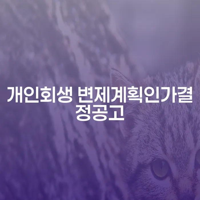 개인회생 변제계획인가결정공고, 지금 바로 알아보세요!